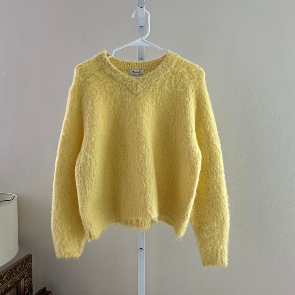 Madewell yellow fuzzy acrylic